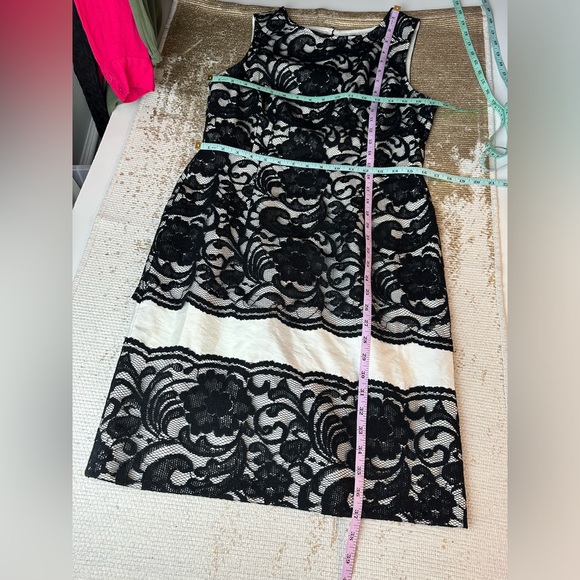 THE LIMITED Sleeveless Black Lace With White Underlay Dress | Size 10 - Picture 16 of 16